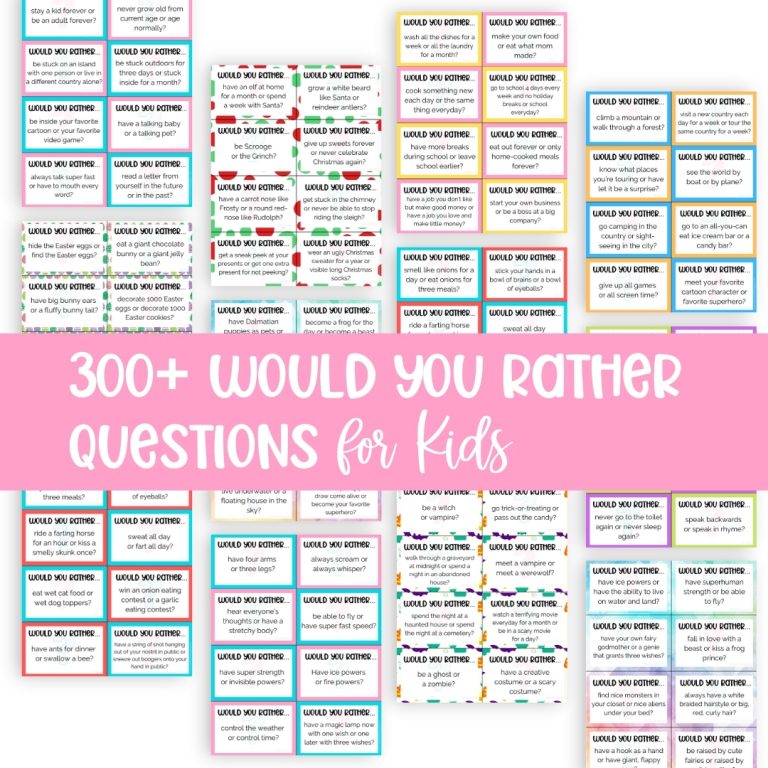 300 would you rather questions for kids