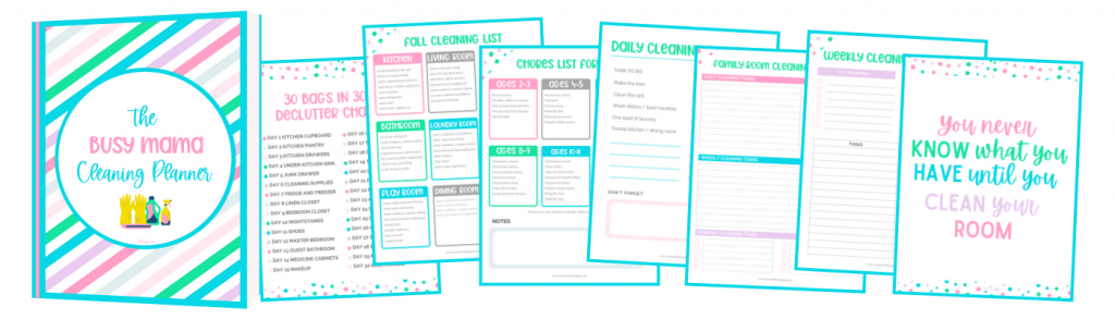 busy mama cleaning planner